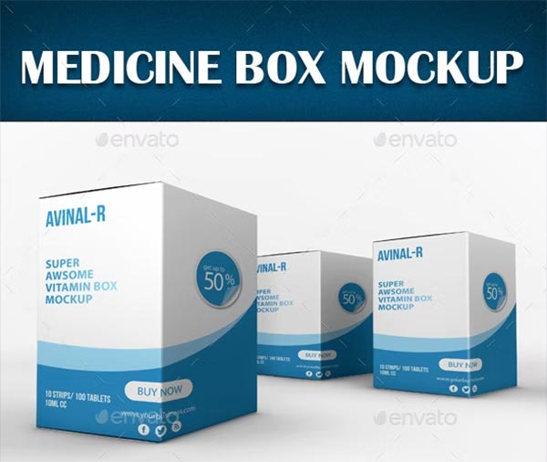 Medicine Box Mockups | Free & Premium Photoshop Medicine Box Mockup